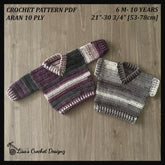 Rebel Crochet Pattern Collection – Sweater & Vest (Up to 10Y), Baby Pants (Up to 2Y) & Trendy Bandana Bib – English PDF